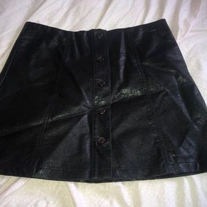 Faux Leather Black Skirt